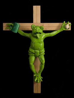<b>Kippenberger's frog</b>: Apparently Christians have a copyright on this form of execution. Who knew?